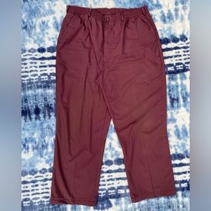 Perfect Fall Pant Rusty Red Maroon Haband Casual Joe Cotton Poly Elastic Size 42
